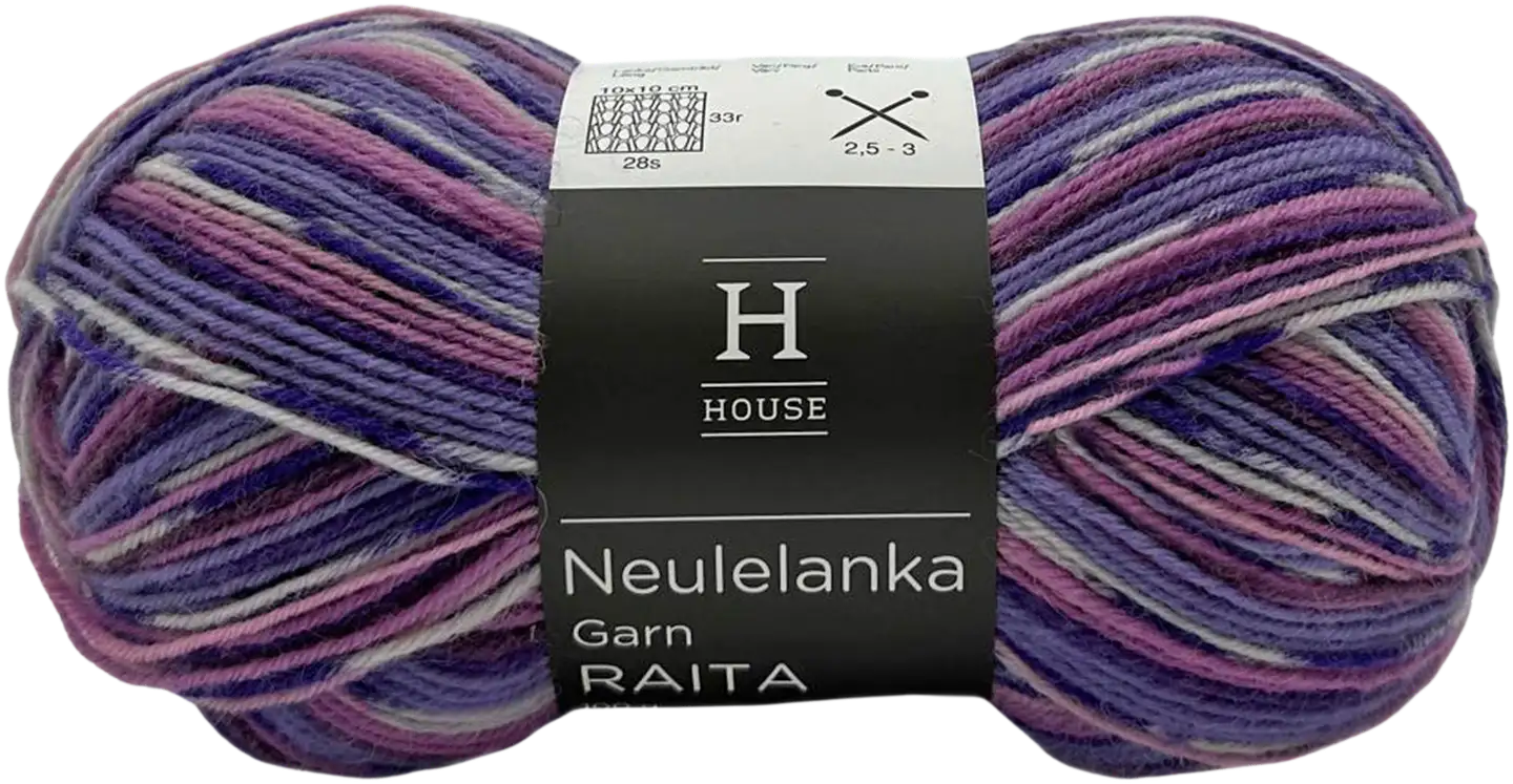 House sukkalanka Raita-kuvio 100 g Lilac/purple/white 82456