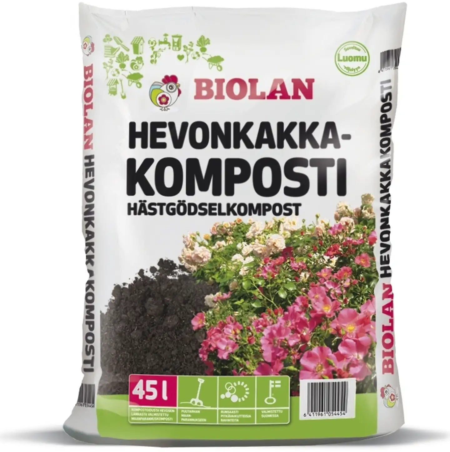 Biolan hevonkakkakomposti 45 l