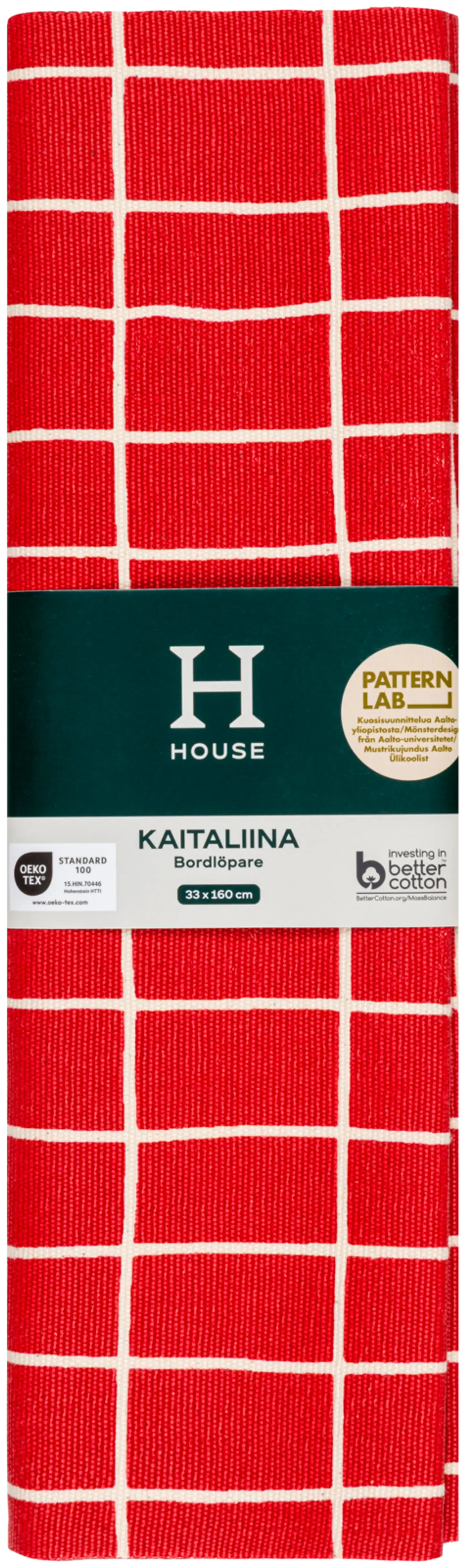 House kaitaliina Elonkorjuu 33x160 cm punainen PatternLab - 3
