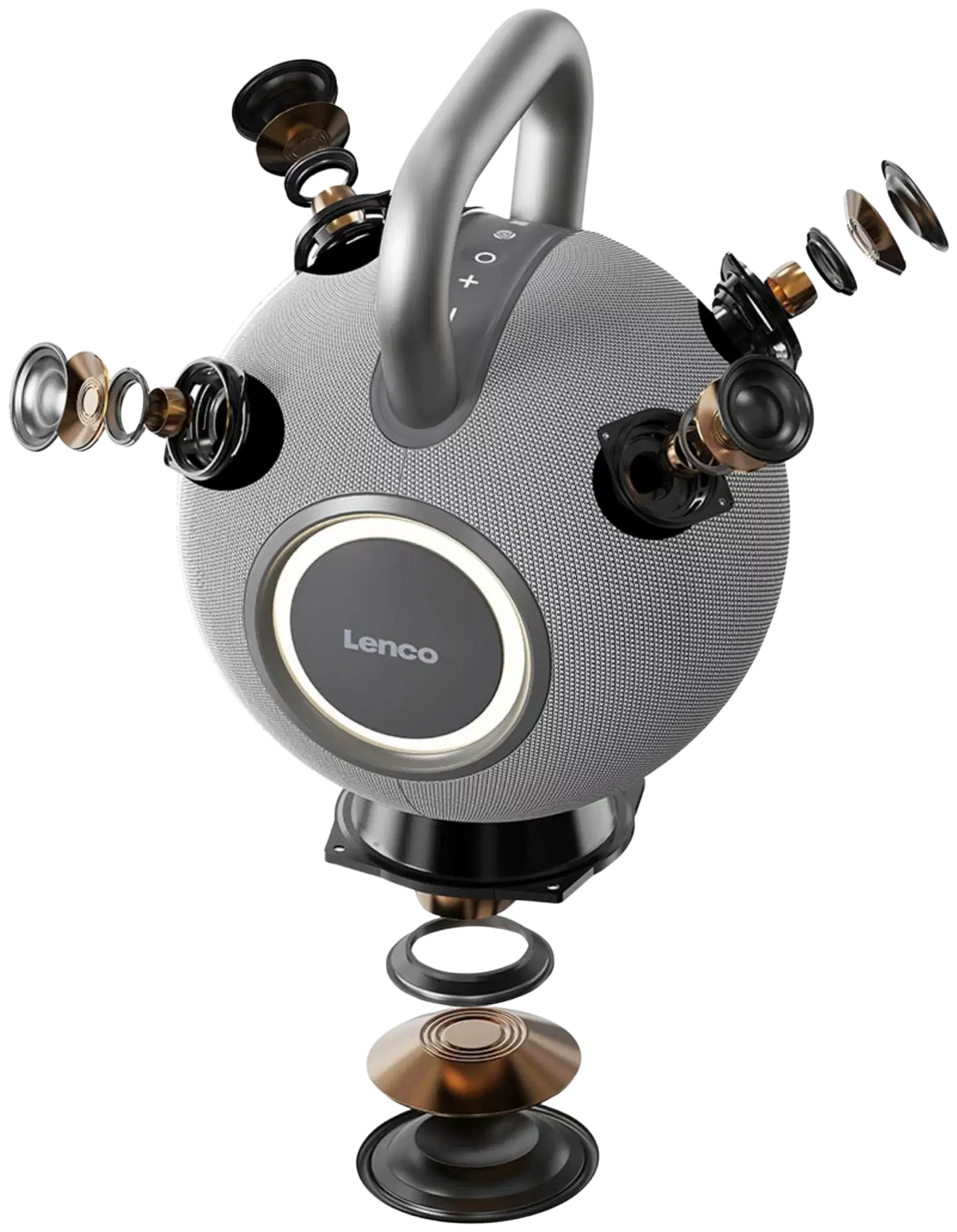 Lenco ORBITA-360 Premium 360° Bluetooth-kaiutin harmaa - 4