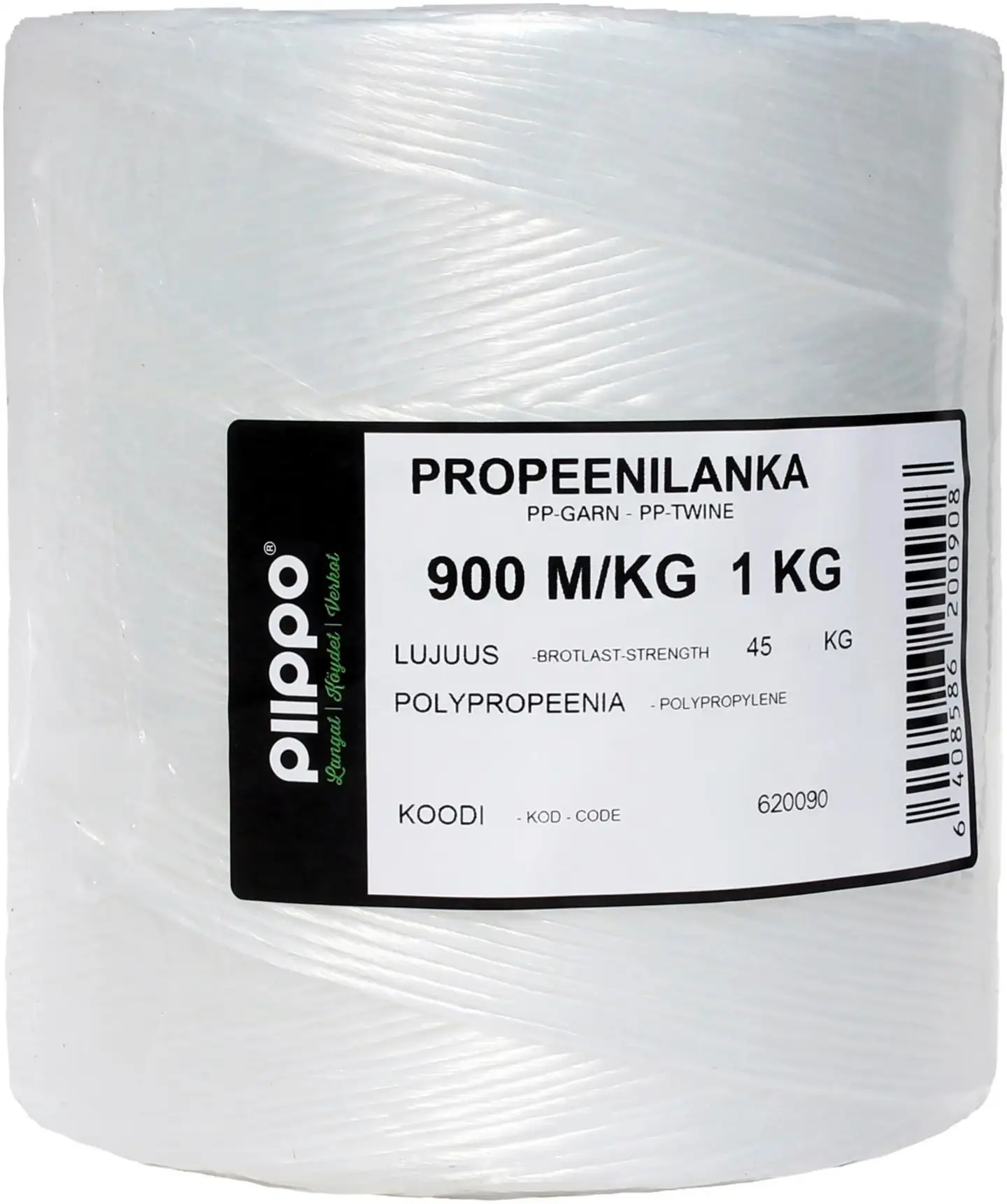 Piippo P-lanka 900m/kg, 1kg/rll, valkea