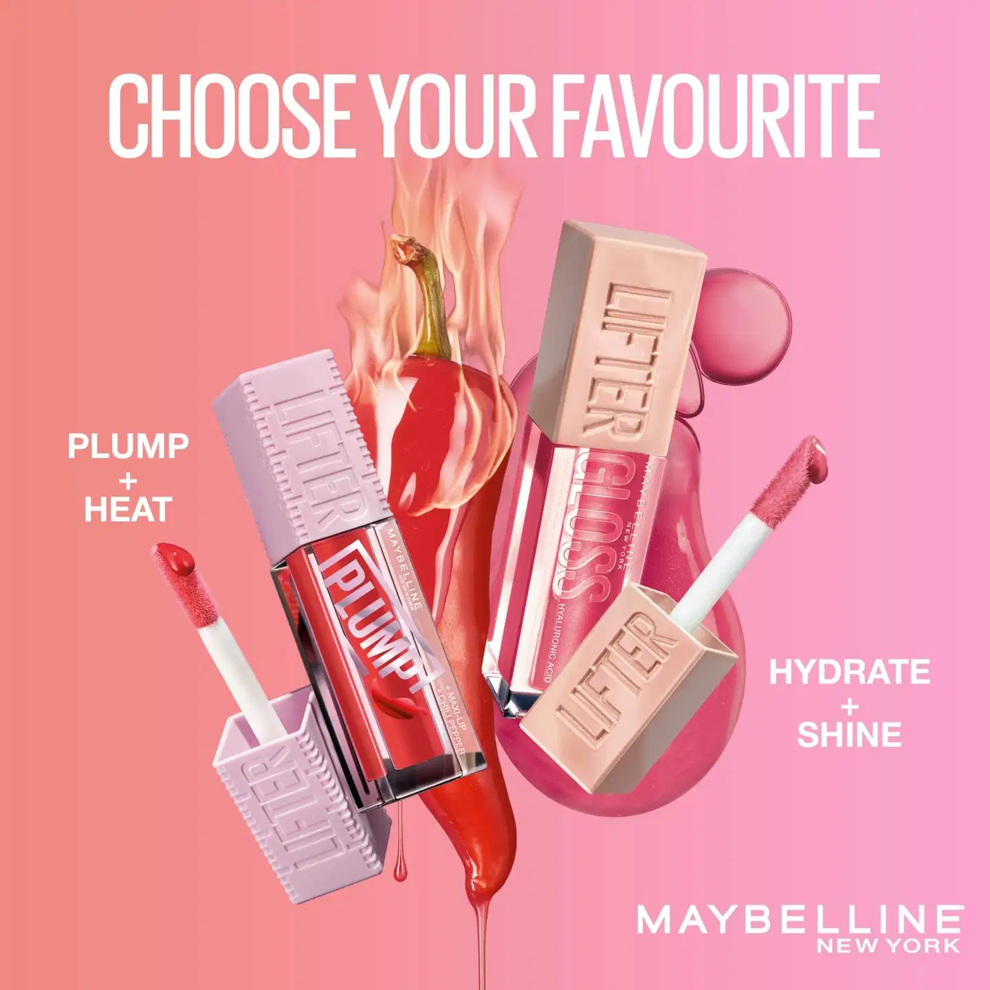 Maybelline New York Lifter Gloss 24 Bubble Gum  huulikiilto 5,4 ml - Gummy Bear - 8