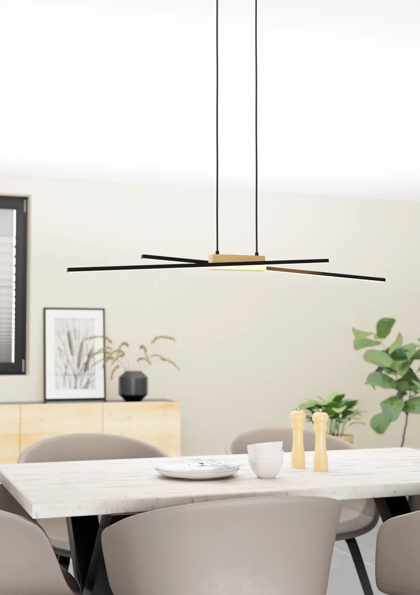 EGLO Riippuvalaisin Panagria led 2x13W 93,5x7,5cm musta/puu - 2