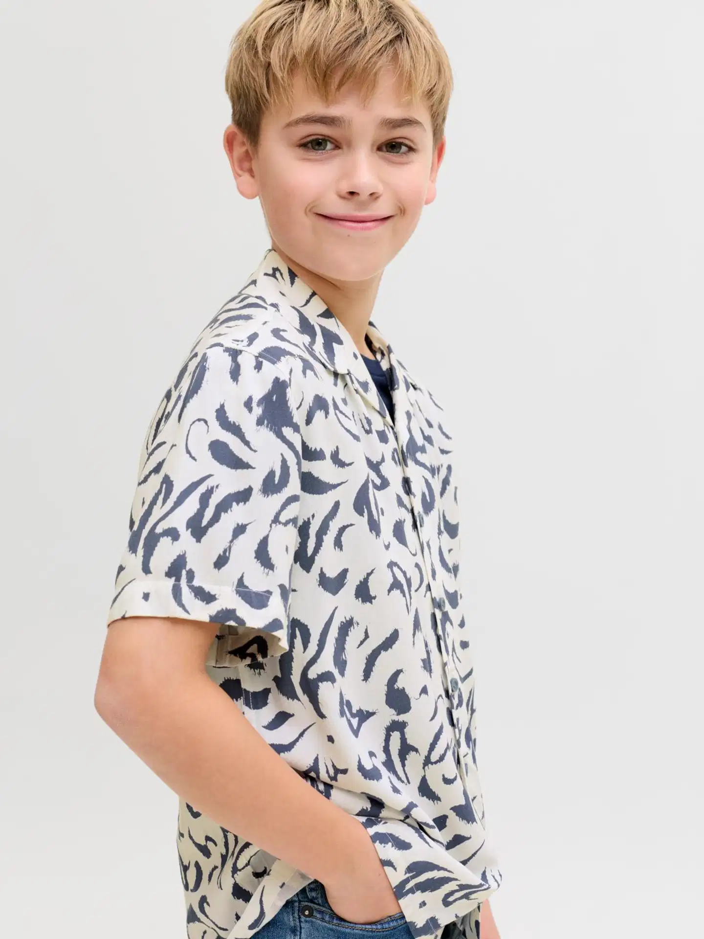 JJ REBEL JUNIOR lasten kauluspaita - Folkstone Gray - 5