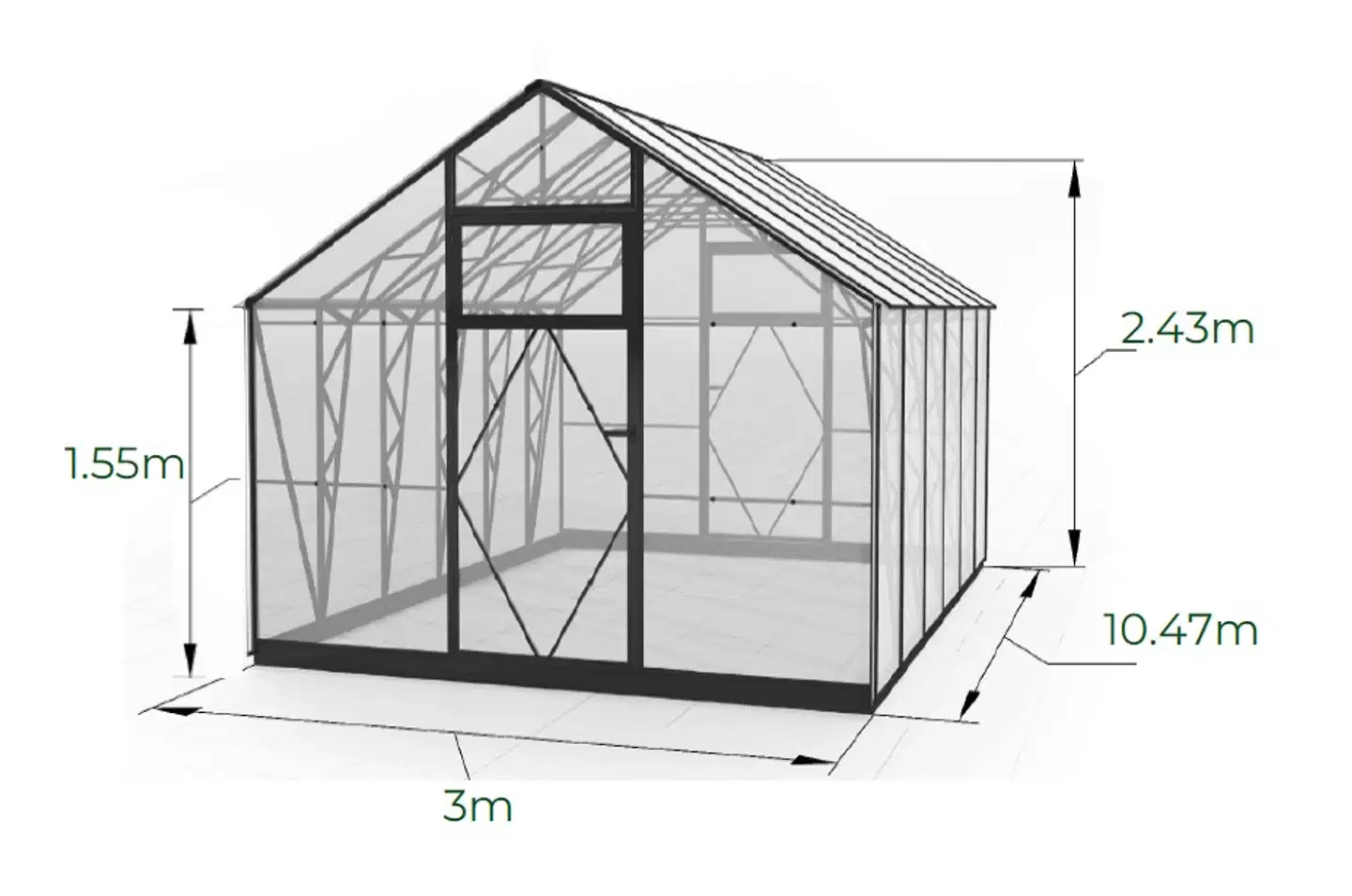Ecoslider kasvihuone 3.0 X 10.47 - 5