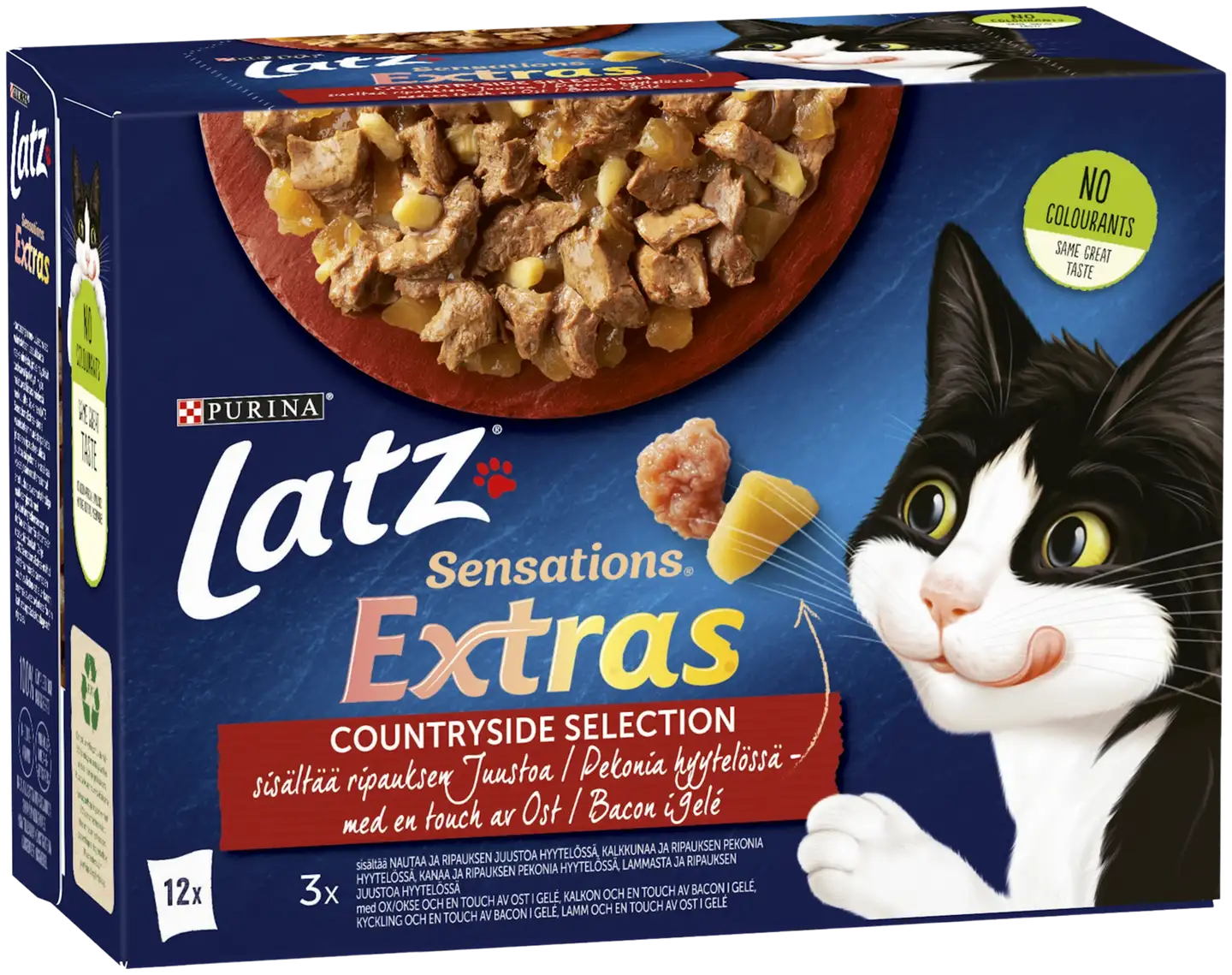 Latz Sensations Extras 12x85g Countryside lajitelma hyytelössä 4 varianttia kissanruoka