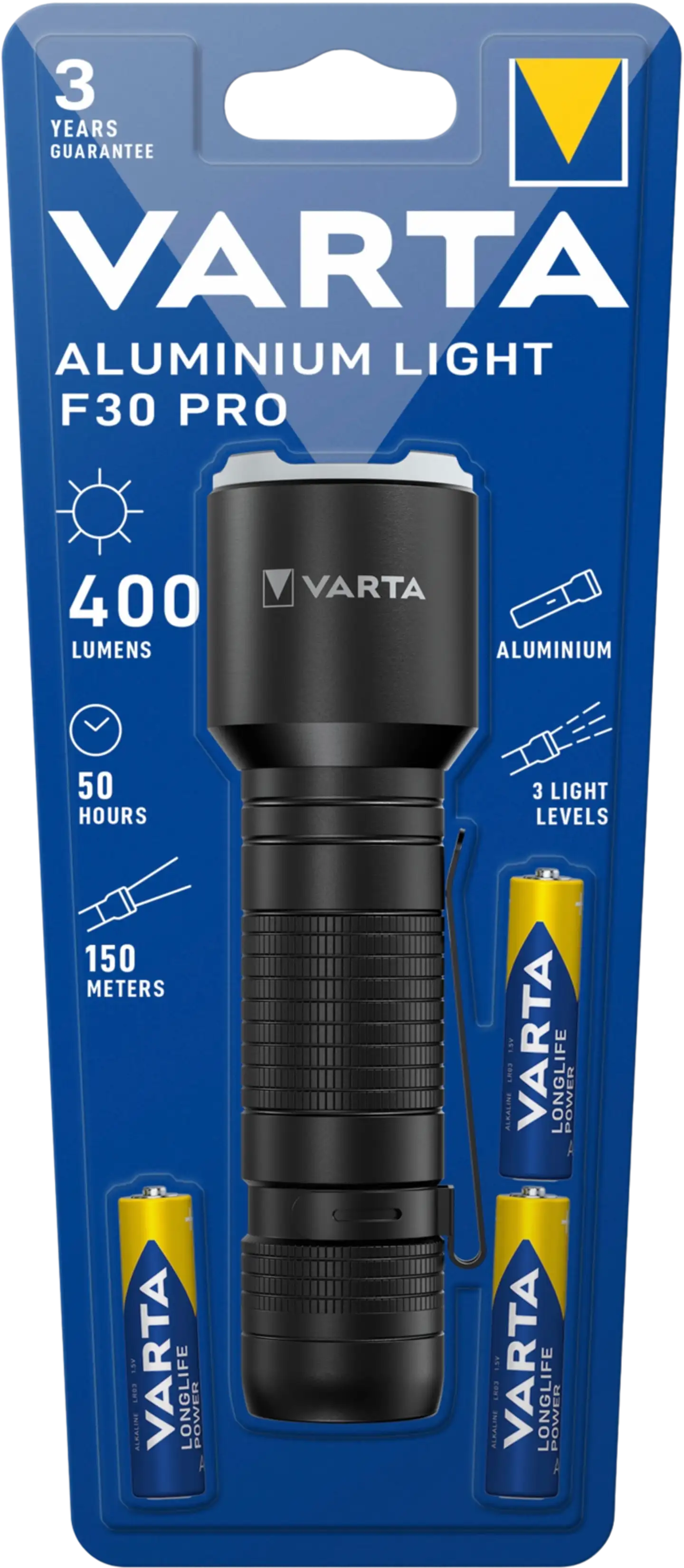 VARTA Taskulamppu aluminium F30 sis.3xAAA - 1