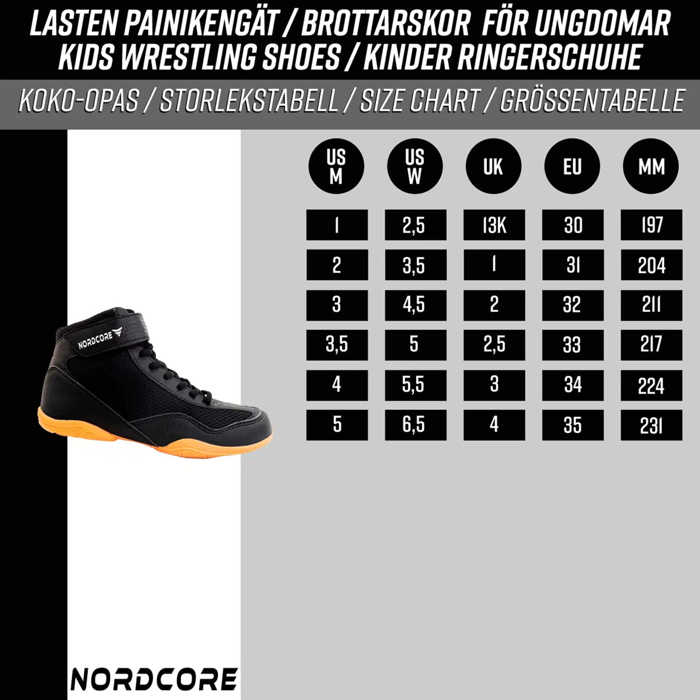 Nordcore lasten painikengät 30,musta,31 - Musta - 26