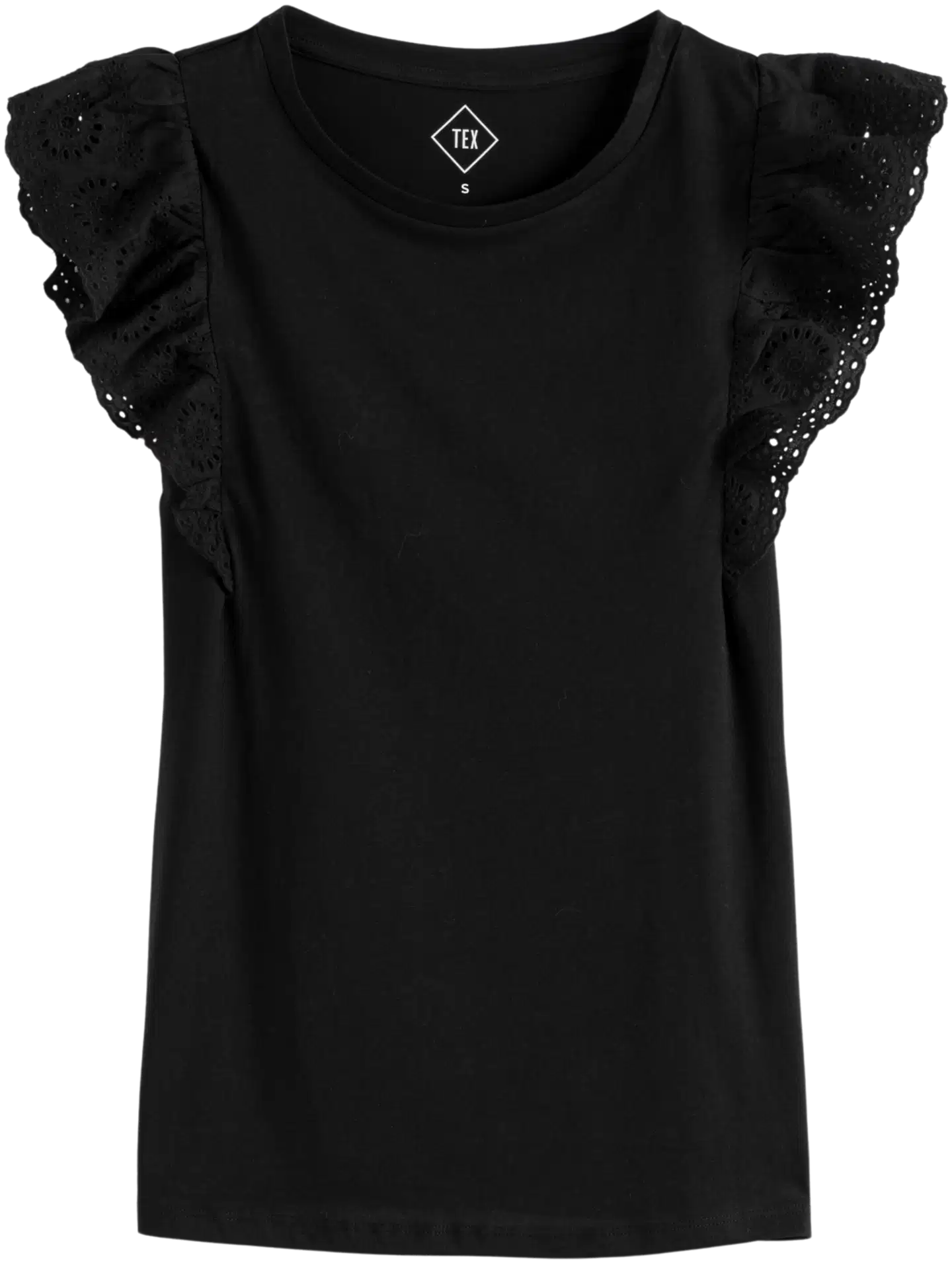TEX naisten frillatoppi I282731 - BLACK 1 - 3