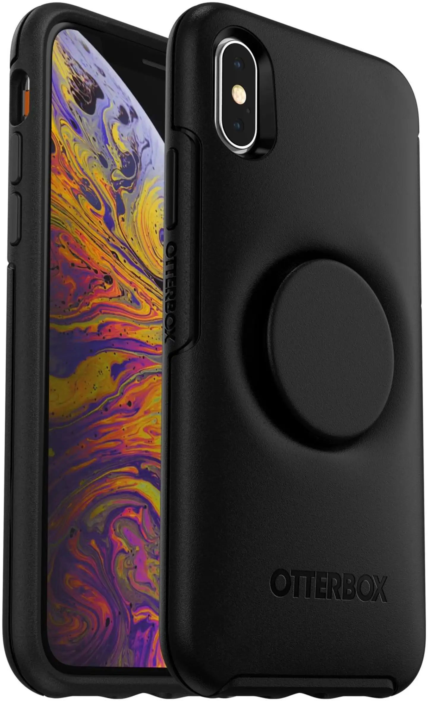 Otterbox otter + PopSocket symmetry suojakuori iPhone XS/X black