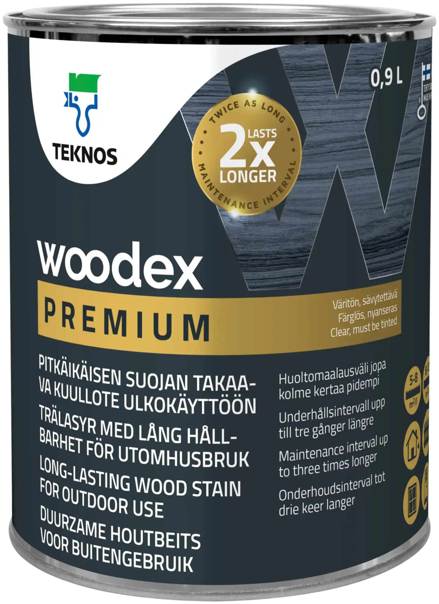 Teknos kuullote Woodex Premium 0,9 l sävytettävä väritön