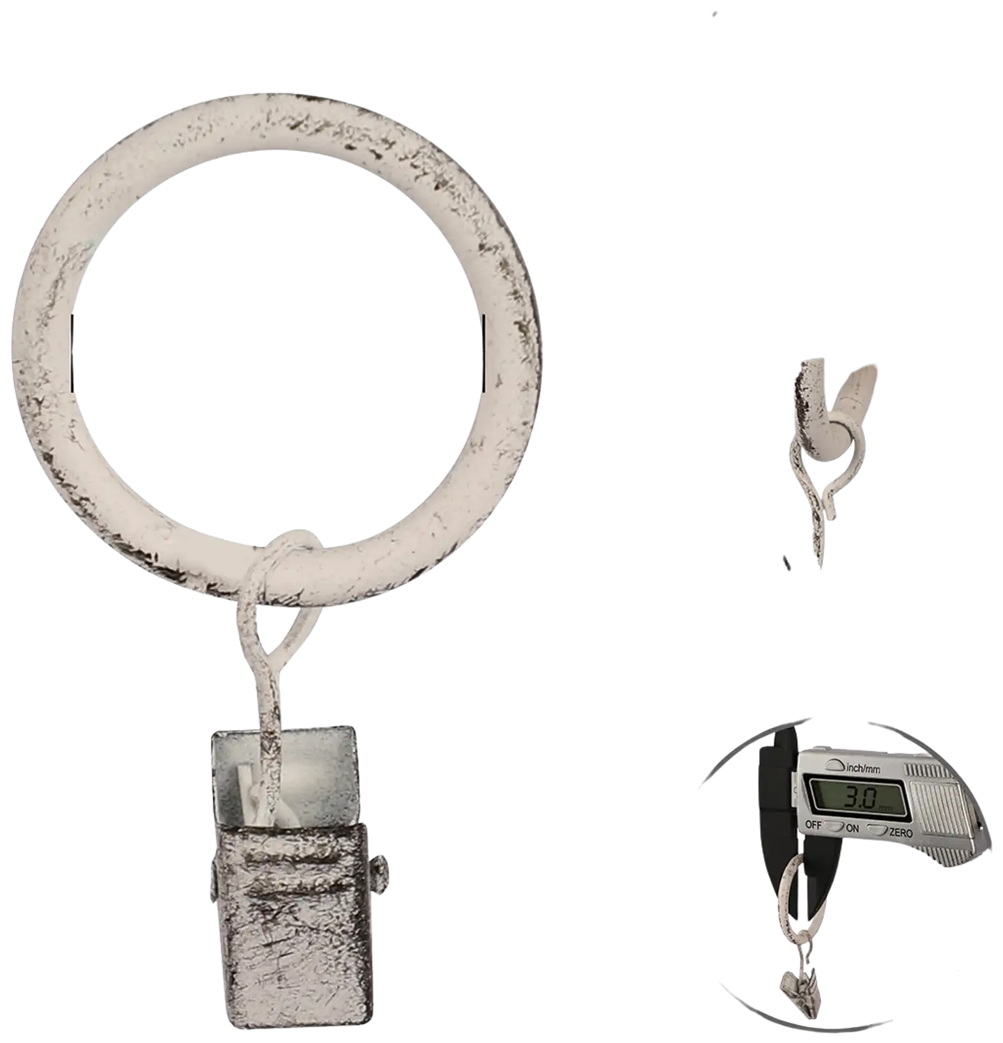 Ihanin verhorengas nipistimellä valkokulta 25/32mm 10kpl - 3