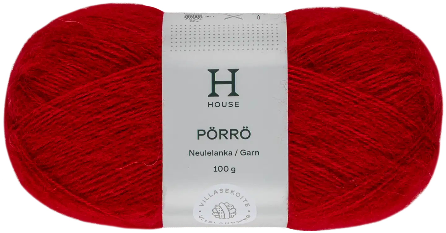 House lanka mohair-villa-akryyli Pörrö 100 g Flaming red 3641