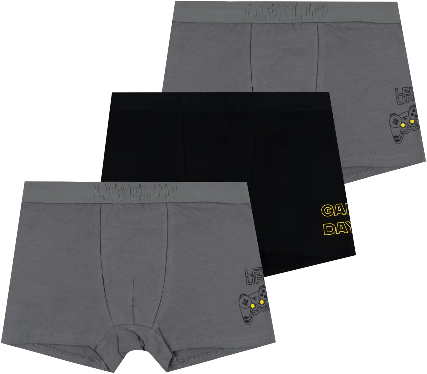 House lasten bokserit Level up 231H260815 3-pack - Grey Print - 1