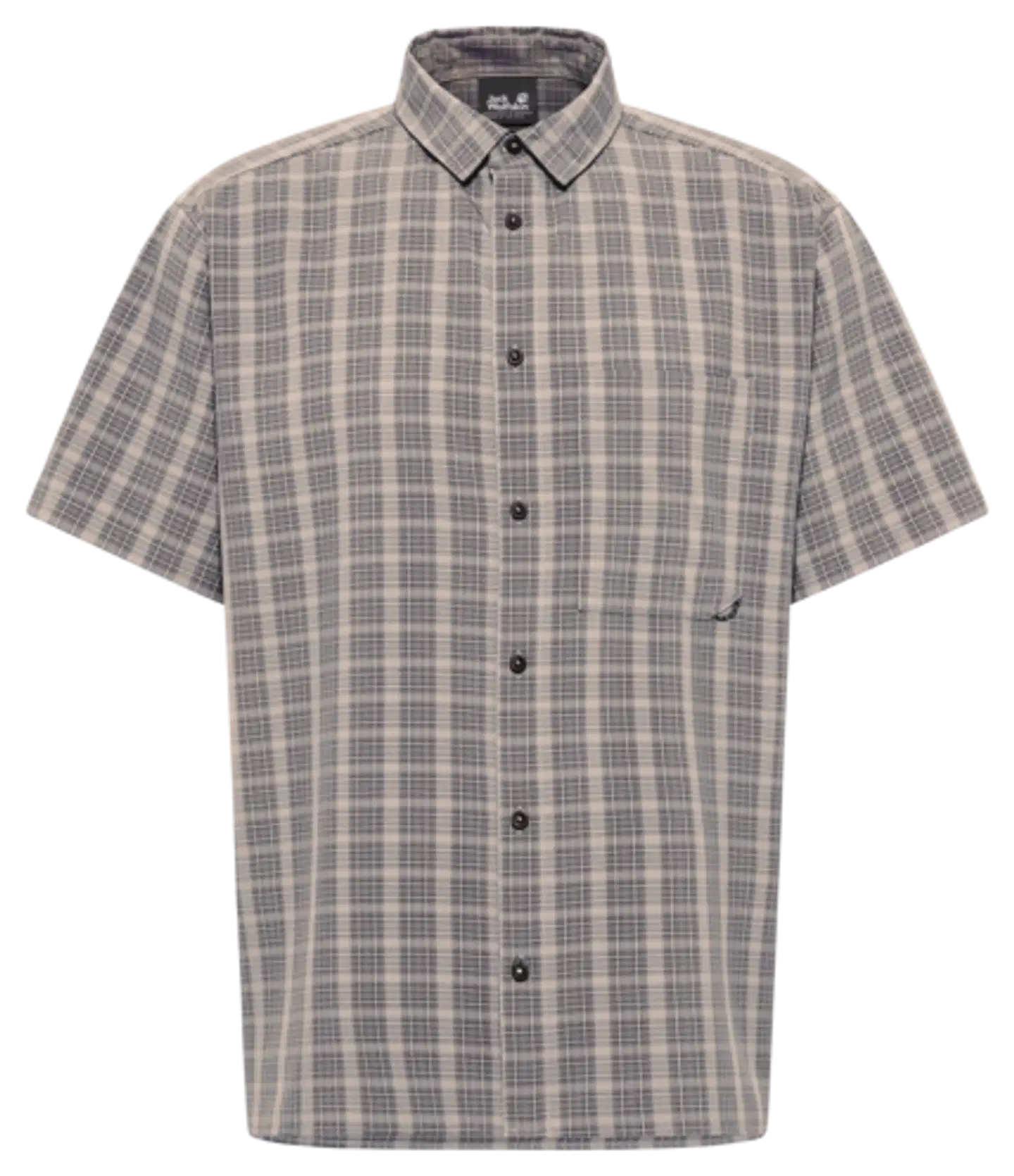 Jack Wolfskin miesten lyhythihainen kauluspaita Meseta - phantom checks - 1