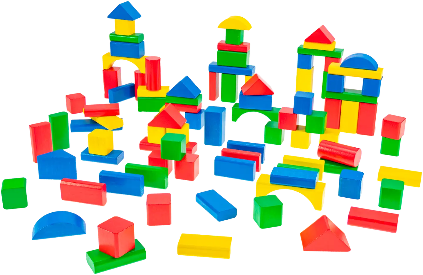 Heros rakennussarja Blocks Värikkäät puiset palikat 100 osaa - 2