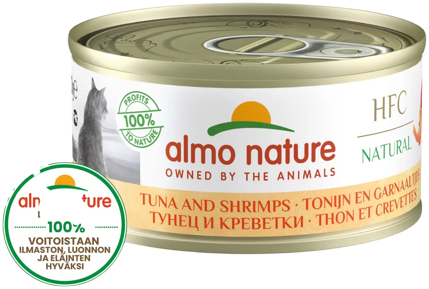 Almo Nature HFC Natural tonnikala & katkarapu kissan täydennysravinto 70 g