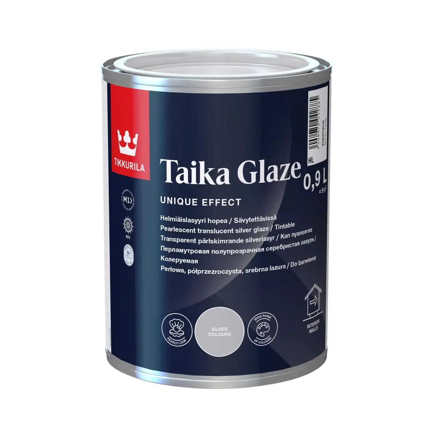 Tikkurila helmiäislasyyri Taika Glaze 0,9 l hopea sävytettävissä puolikiiltävä