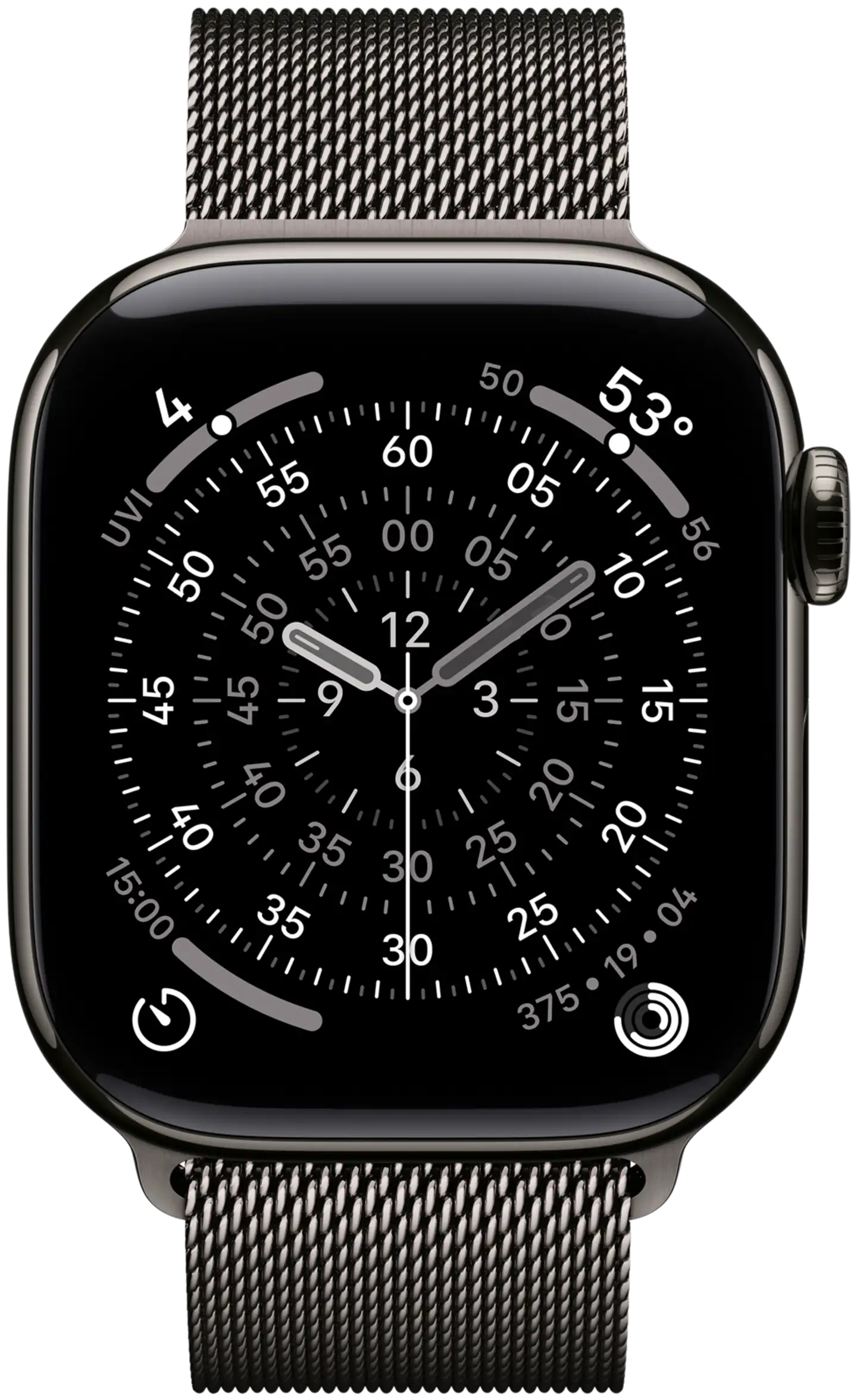 Apple Watch Series 11 GPS + Cellular 46mm titaani kotelo, titaani Milanese ranneke - M/L - MFD44QN/A - 1