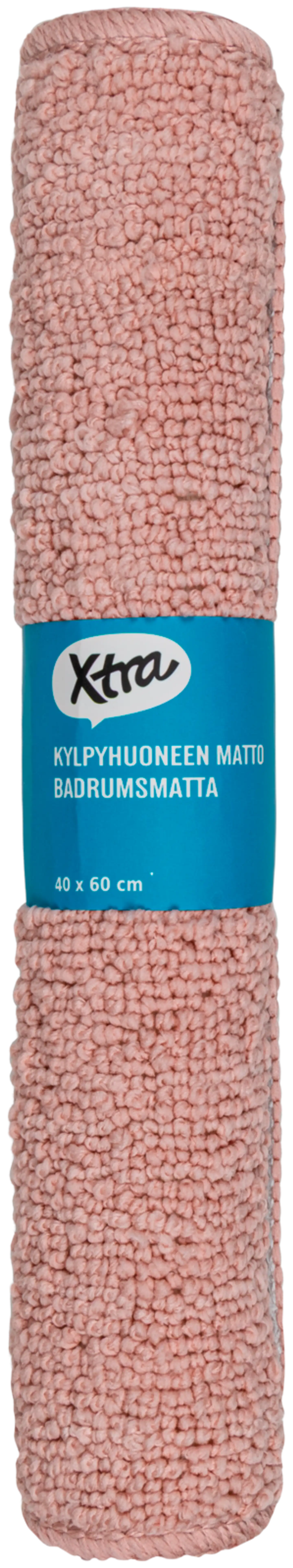 Xtra kylpyhuoneenmatto Anna 40x60 cm vaaleanpunainen