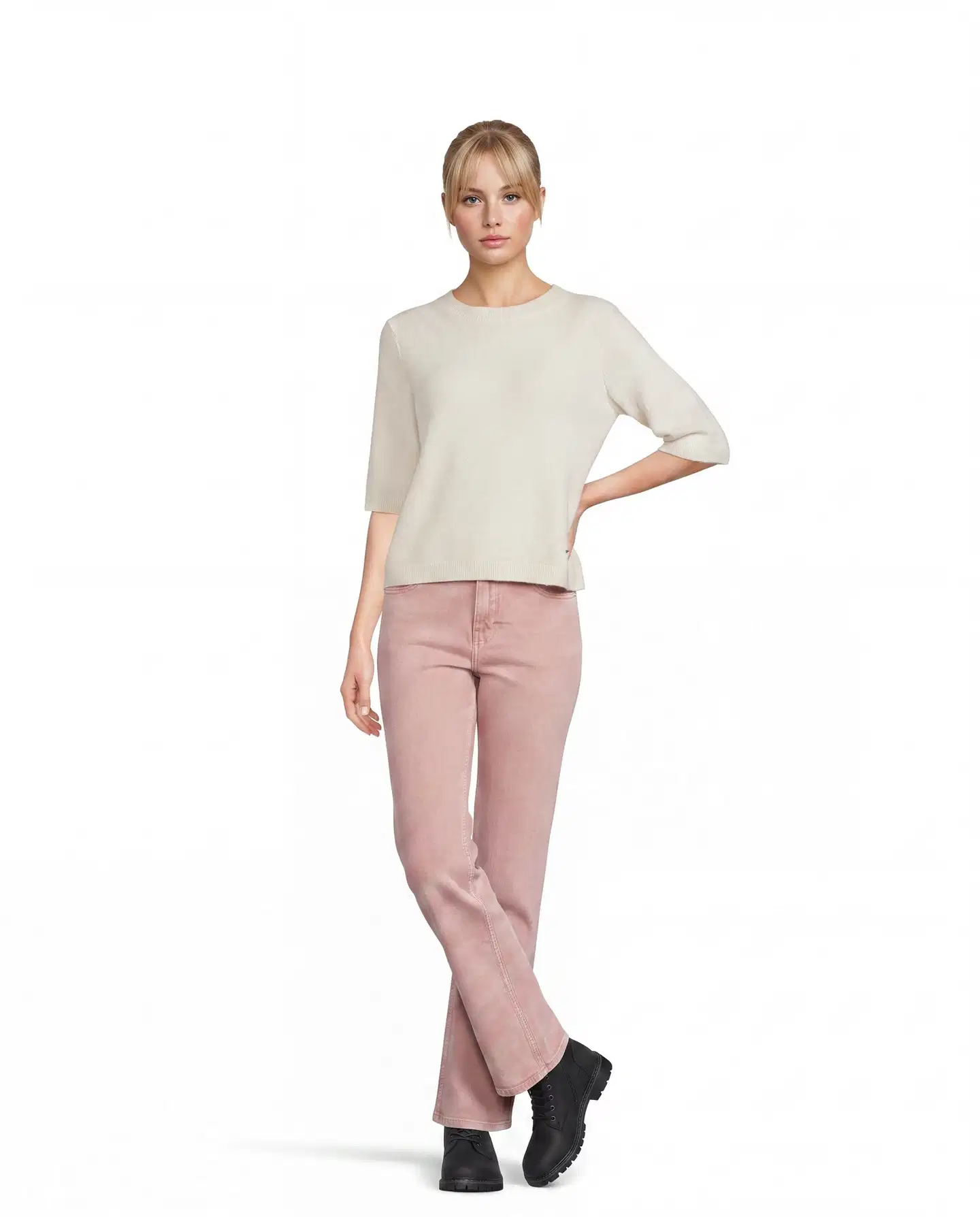 London Fog naisten neule Mohair 213L264001 - white - 7