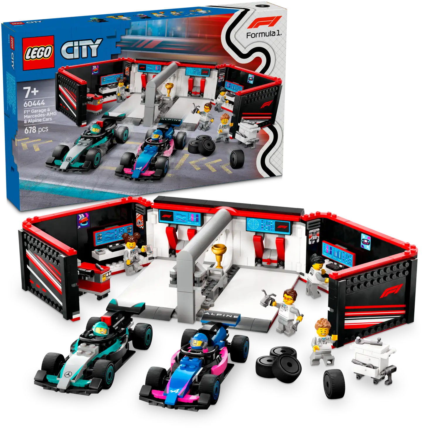 LEGO® City 60444 F1®-talli ja Mercedes-AMG ja Alpine-autot - 1