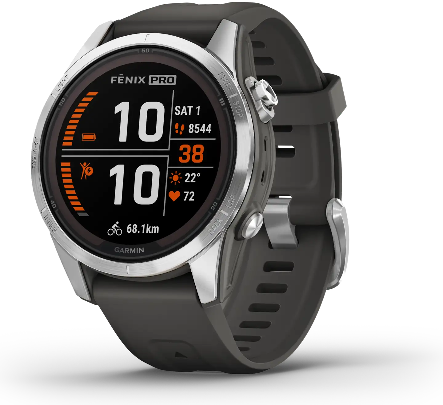 Garmin Fenix 7s Pro Solar urheilukello, harmaa - 5