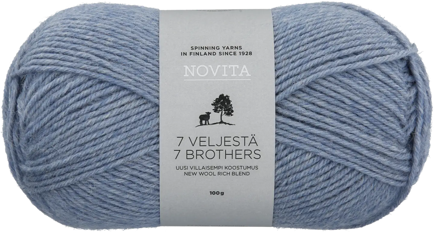 Novita lanka 7 Veljestä 100 g jää 014 - 1