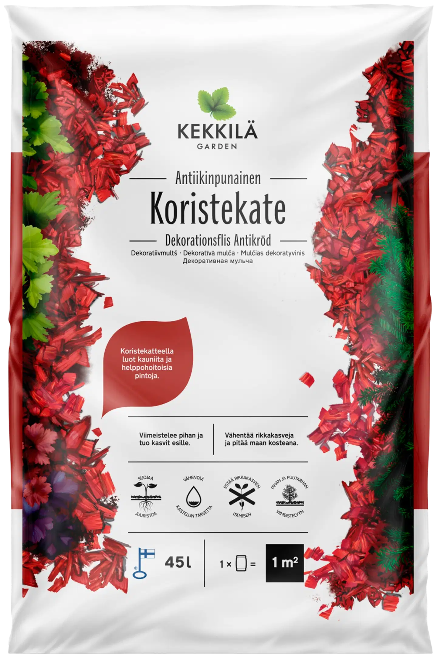 Kekkilä Koristekate antiikinpunainen 45 l, lava 60 säkkiä - 2