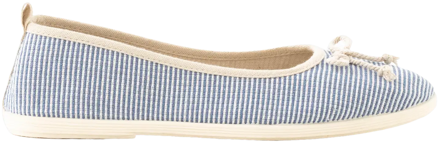 TEX naisten raitaballerinat I274712 - BLUE 2 - 2
