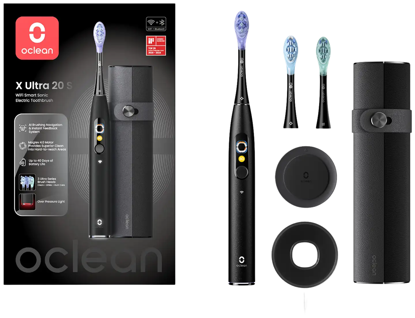 Oclean sähköhammasharja X Ultra 20 Set musta C01000751 - 2