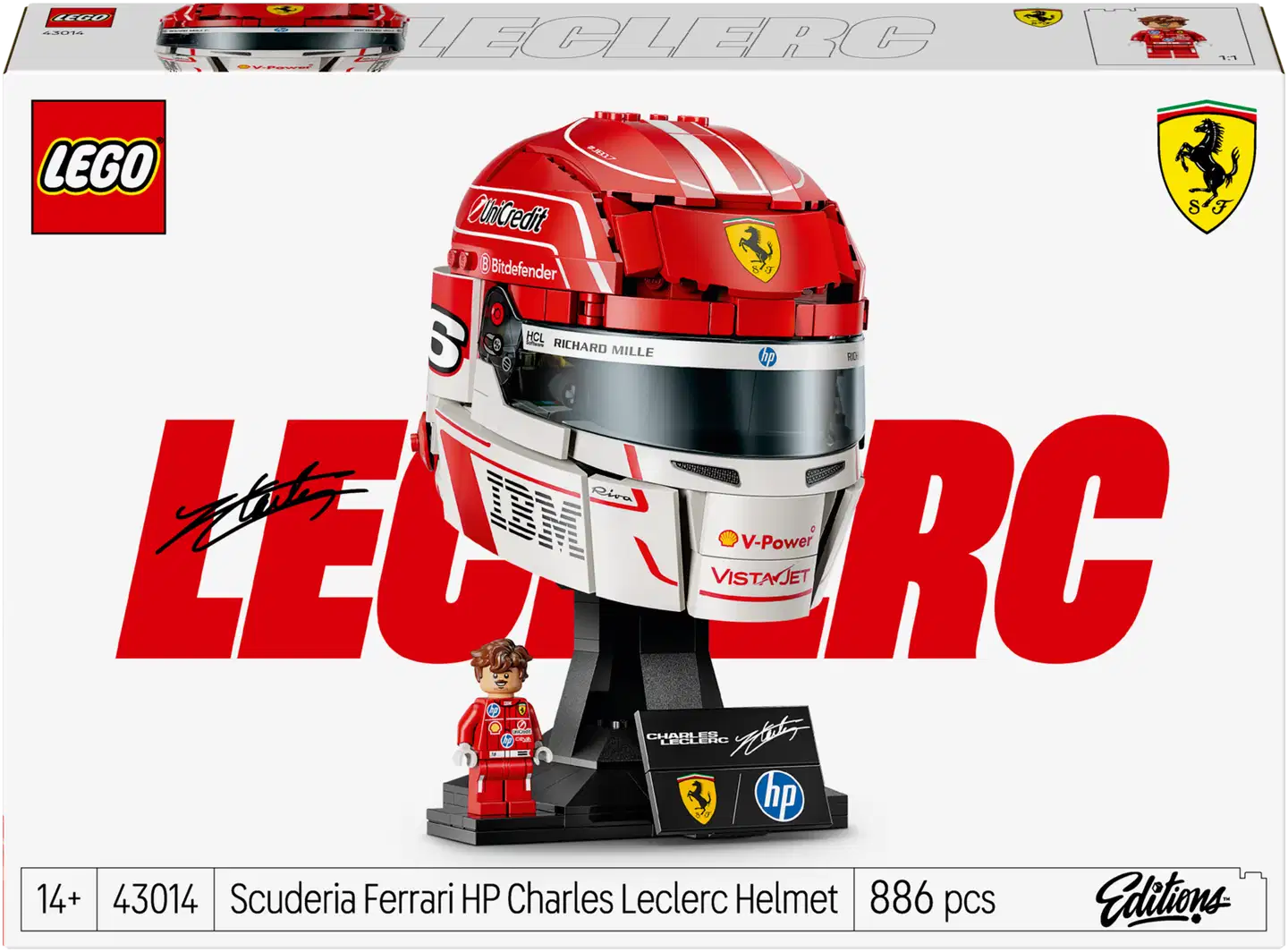 LEGO® Editions Formula 1 43014 Scuderia Ferrari HP ‑kypärä – Charles Leclerc - 4