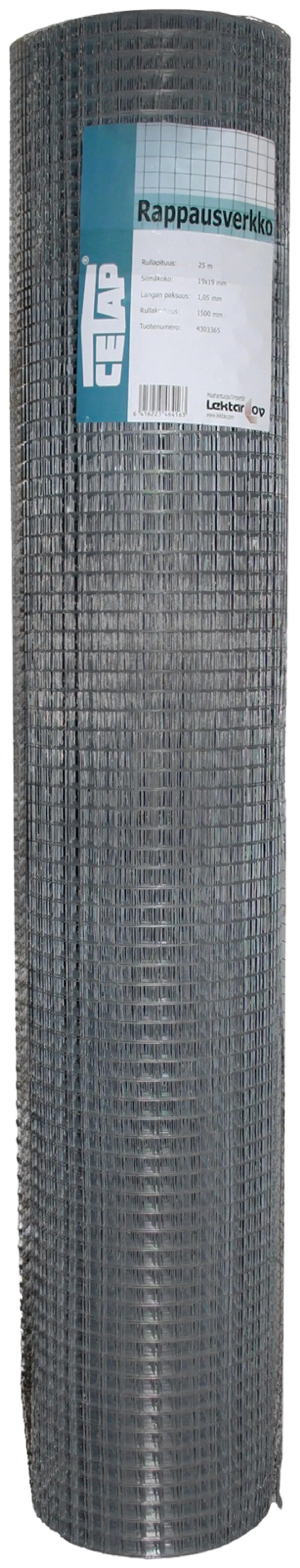 Cetap Rappausverkko sinkitty 19 x 19 x 1 mm 1,5x25 m