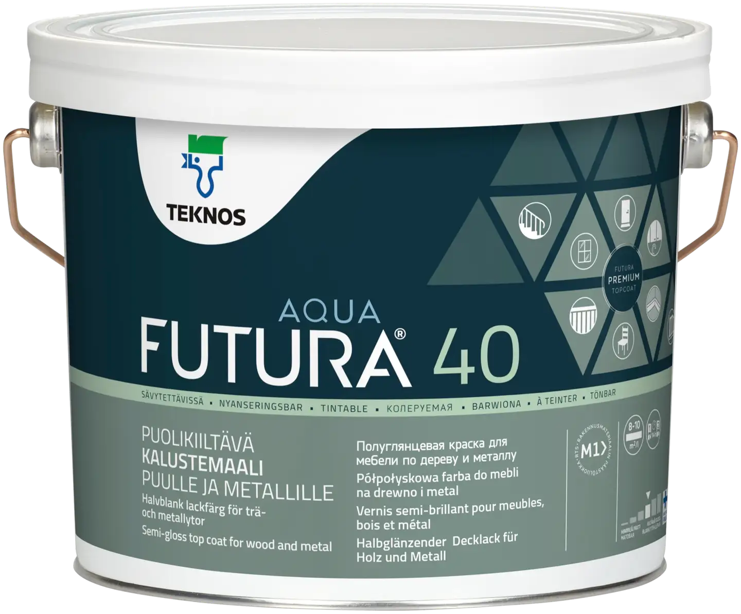 Teknos kalustemaali Futura Aqua 40 2,7 l PM1 valkoinen sävytettävissä puolikiiltävä