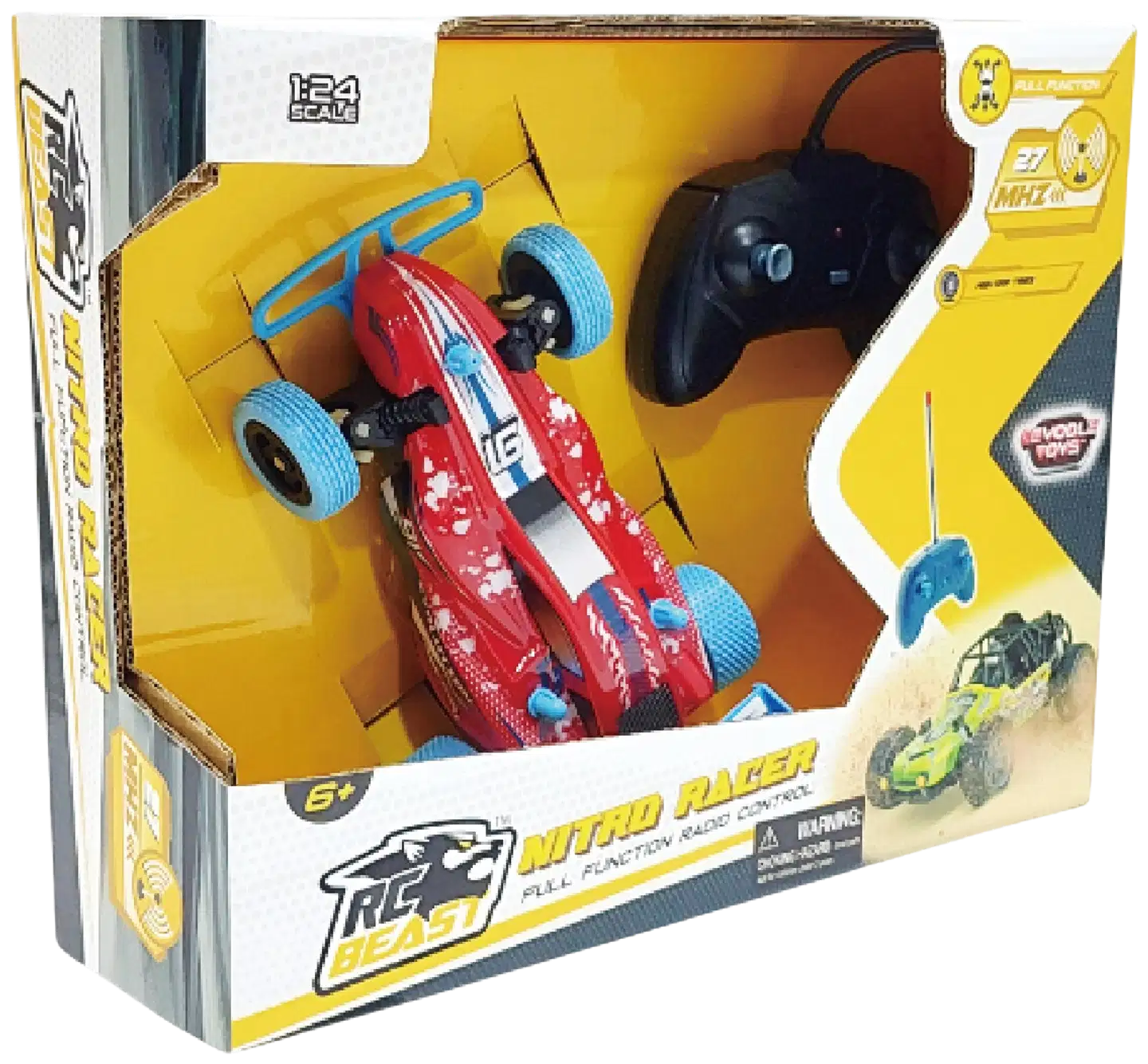 RC BEAST Nitro Racer Red 1:24 27 MHz Lexan Body - 2