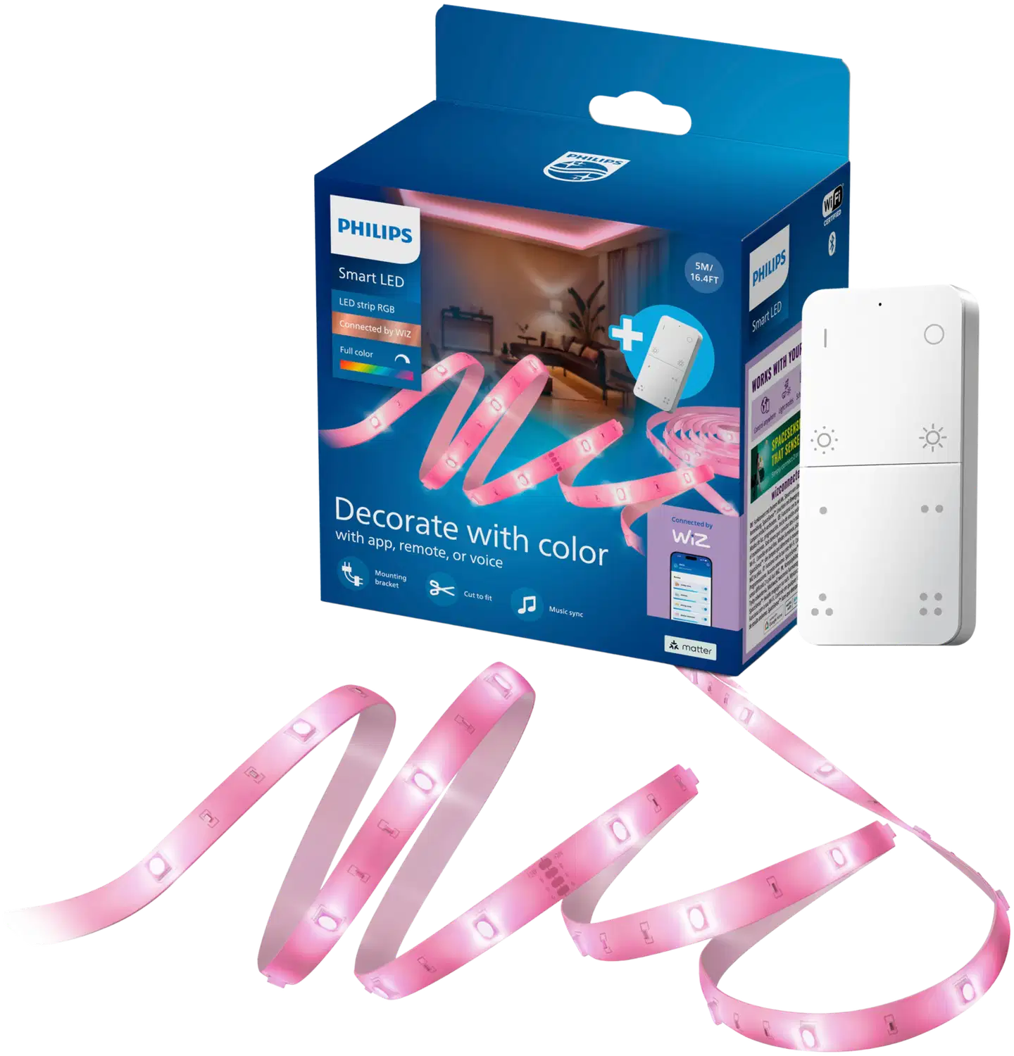 Philips Smart Lighting RGB valonauha 5m USB-C Bluetoothilla ja kaukosäätimellä - 1
