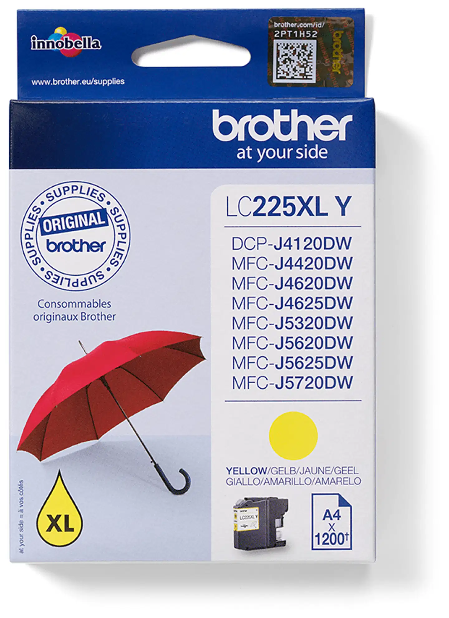 Brother mustepatruuna LC-225 keltainen - 1