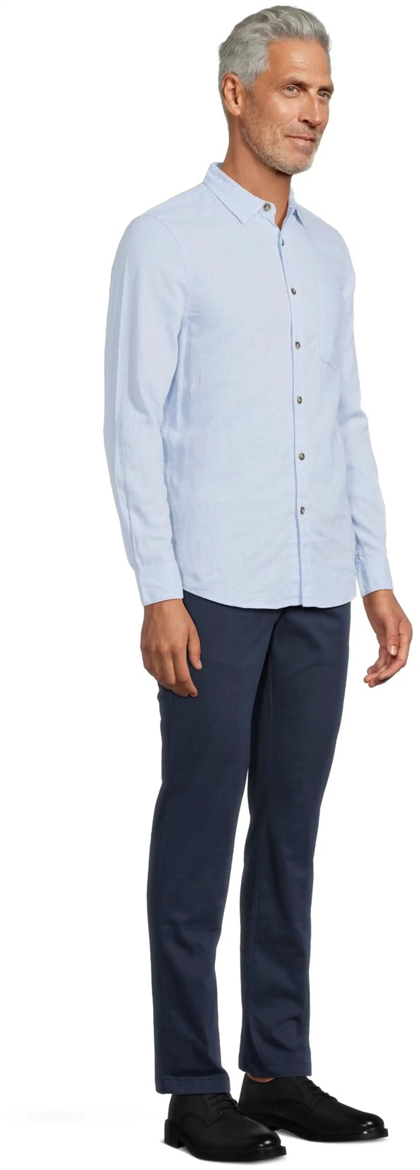 London Fog miesten pellavakauluspaita 194LF15262 - Light Blue - 4