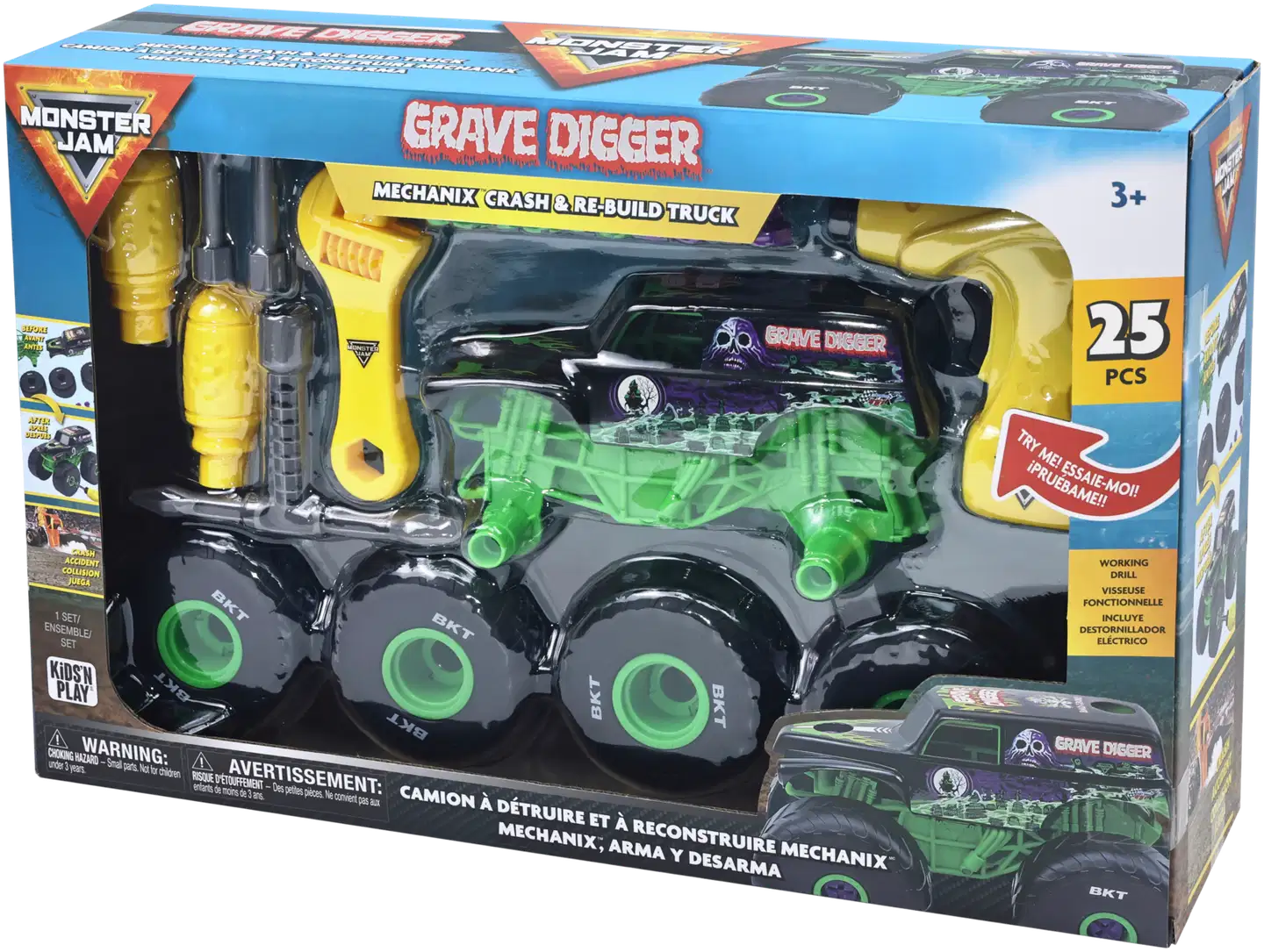 Monster Jam Mechanix 1:18 Grave Digger Kokoa ja Pura