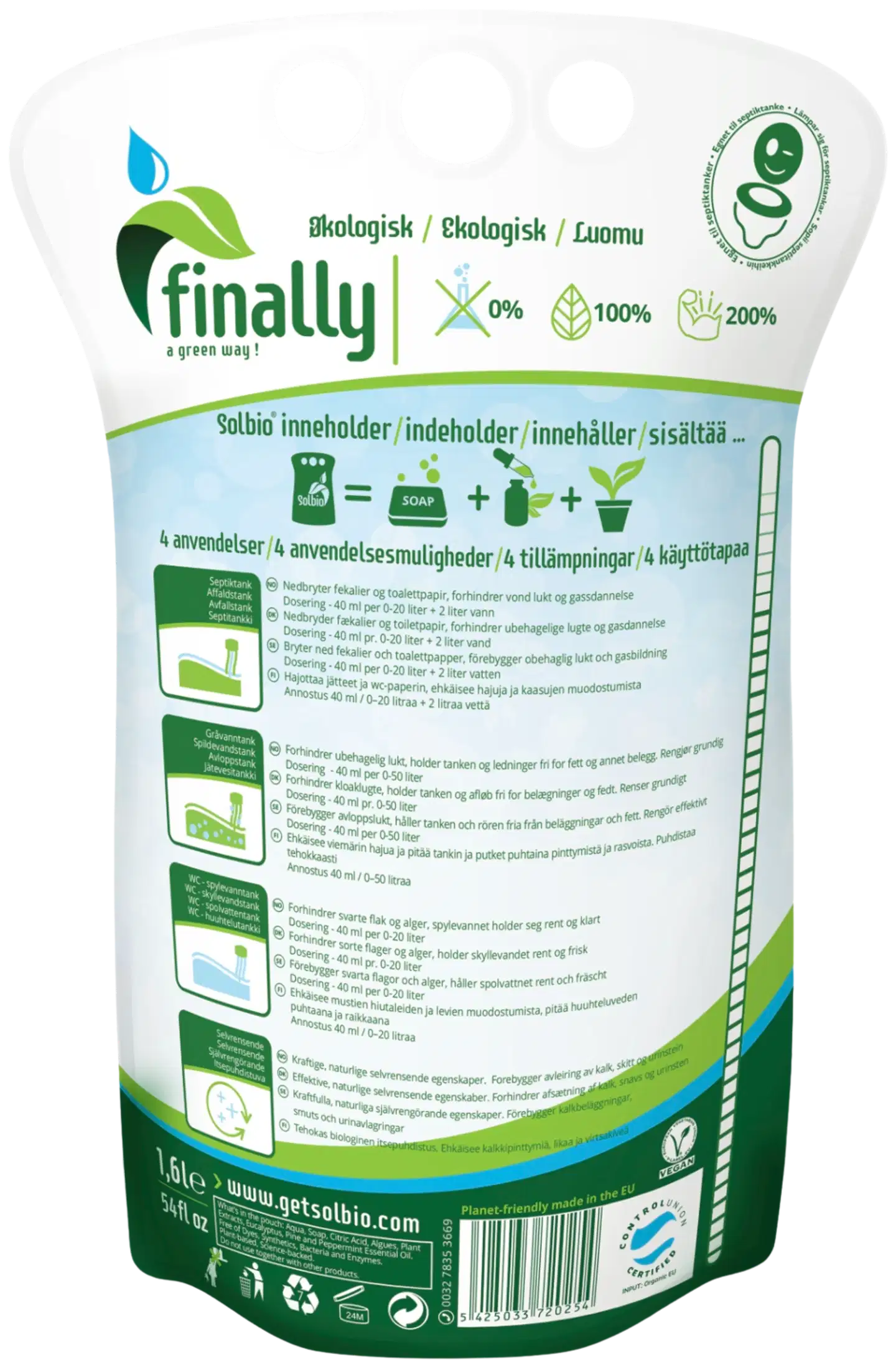 Solbio Käymäläneste Original ekologinen 1.6 l - 2
