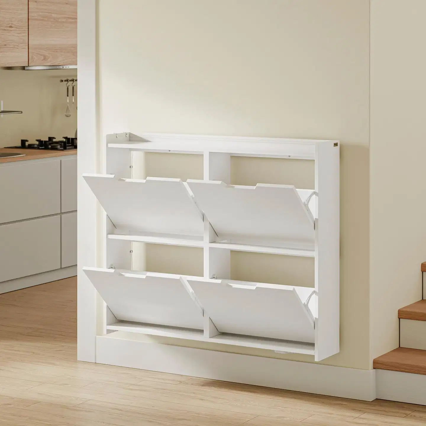 SoBuy kenkäkaappi valkoinen FSR100-E-W - 5