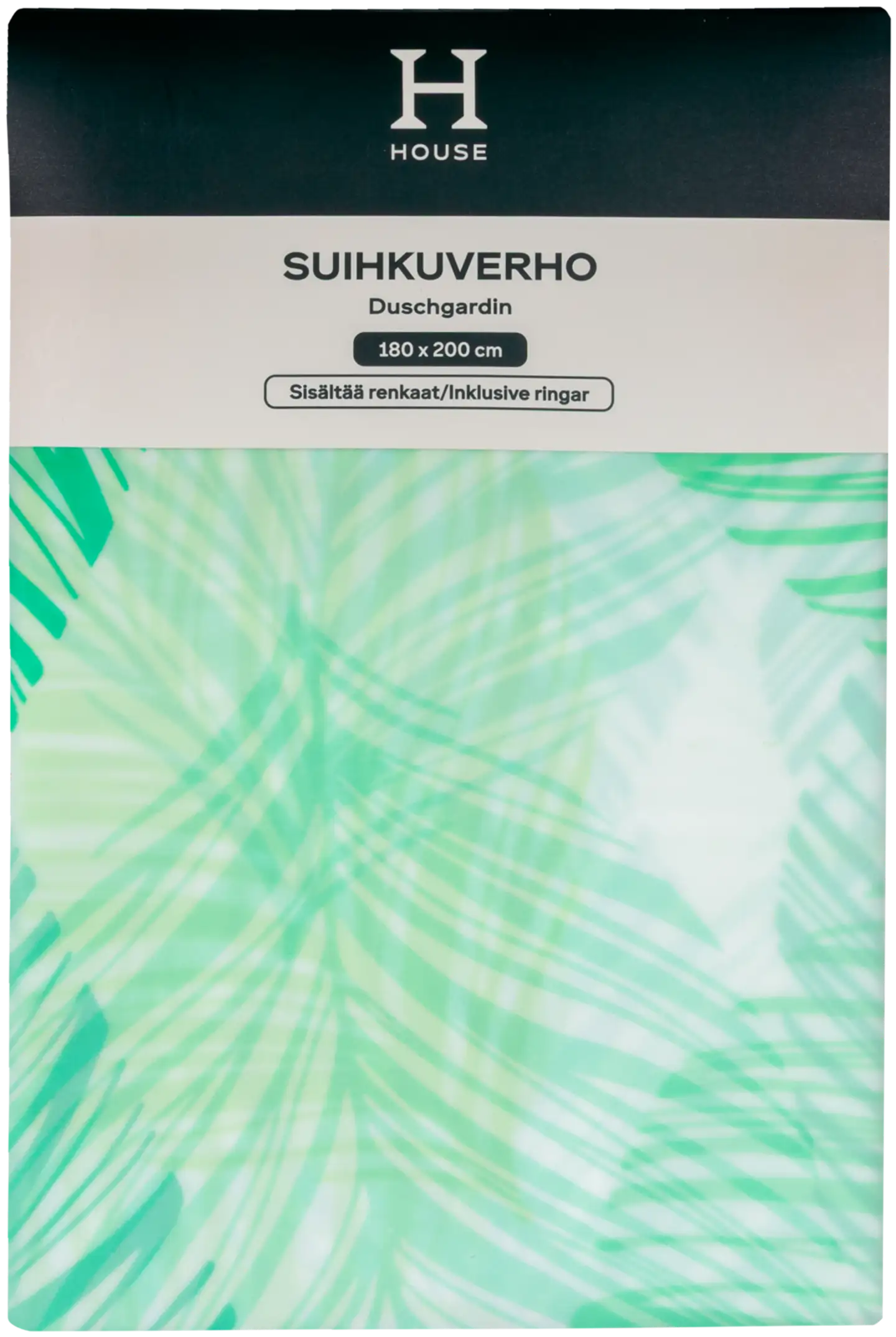 House suihkuverho Big leaves 180x200 cm, vihreä - 4