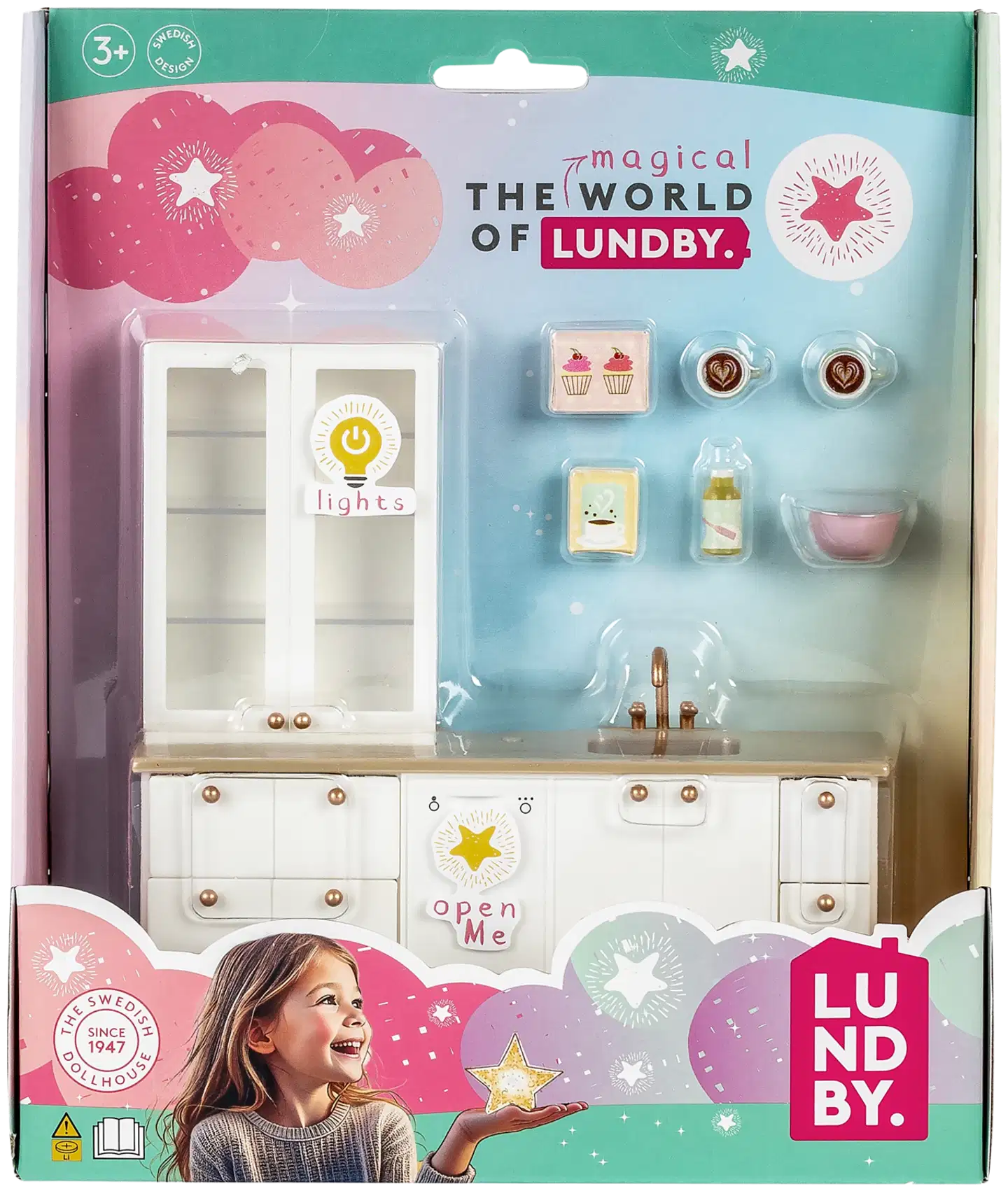 Lundby keittiö vitriinikaapilla - 1