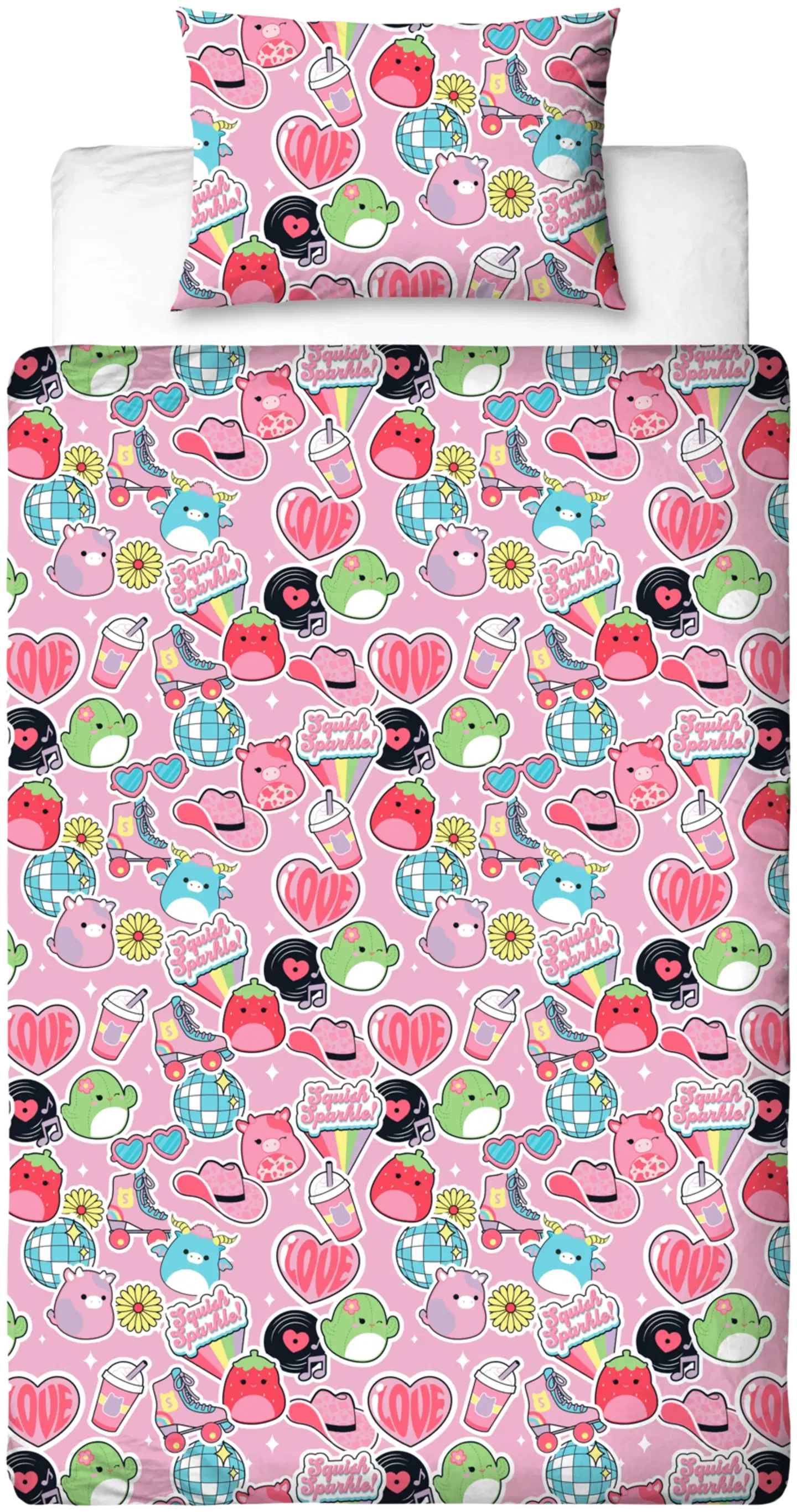 Lasten pussilakanasetti Squishmallows 150x210+50x60 cm - 2