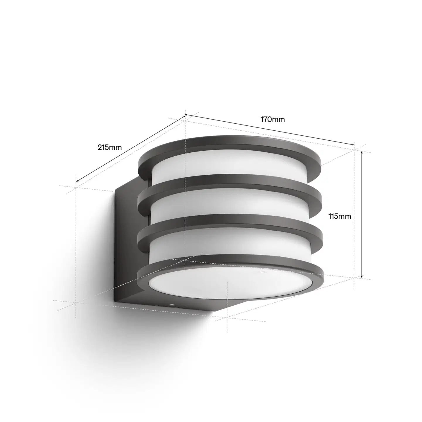 Philips Hue Lucca -seinävalaisin ulkokäyttöön 8.1W 1000-20000K 1100LM anthracite - 2