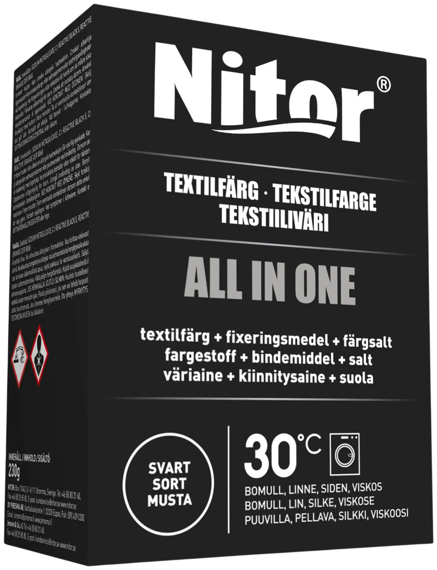 Nitor Tekstiiliväri All in one 230g musta