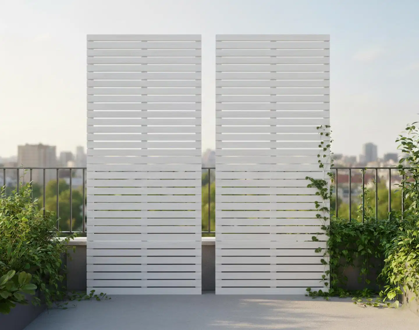 Miljöörakennus näkösuojaritilä vaaka 179X80X3cm valkoinen - 4