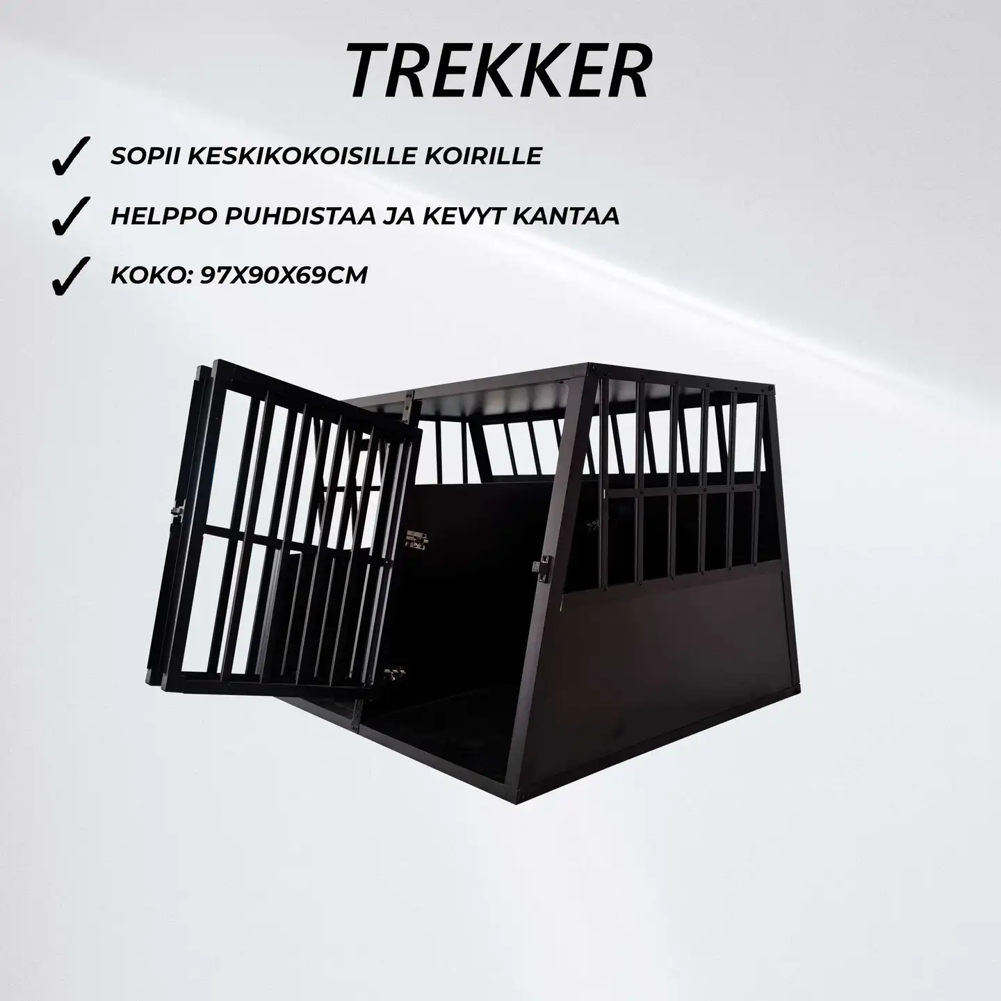 Trekker koiran kuljetushäkki XL 97x90x69,5cm musta - 7