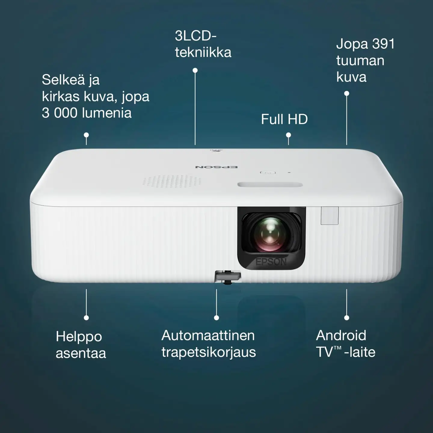 Epson FullHD 3LCD projektori CO-FH02 valkoinen - 6