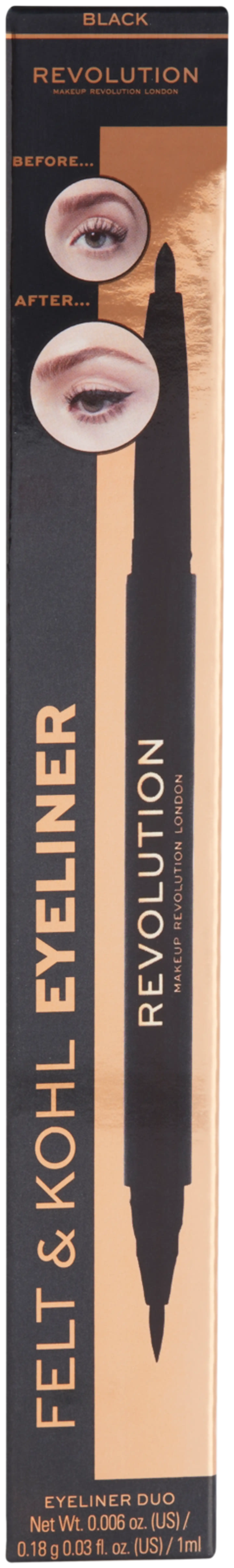 Revolution felt 0,18g & kohl 1ml silmänrajausduo musta - 1